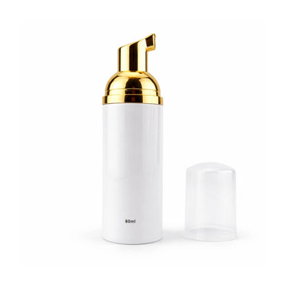Gold 60ml foaming lash cleanser bottle