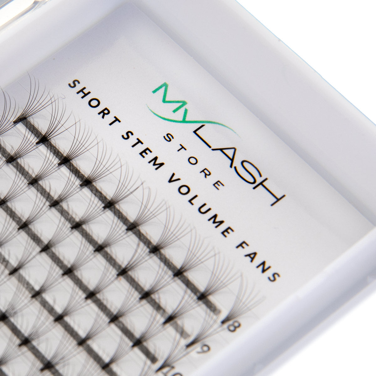 My Lash Store 7D Short Stem Pre Made Volume Fans - C Curl - Closeup