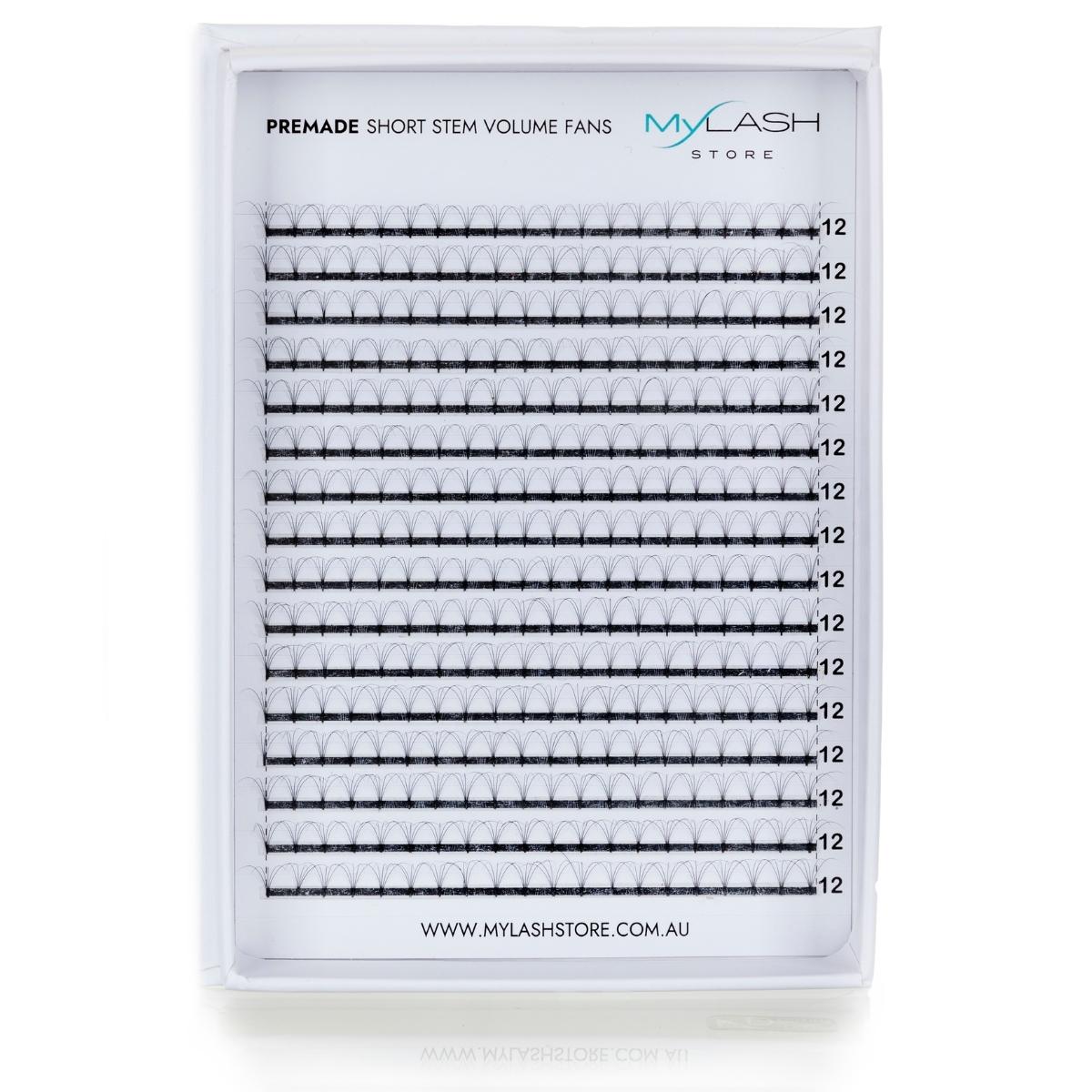 5D Short Stem Premade Volume Fans - C Curl - Front On